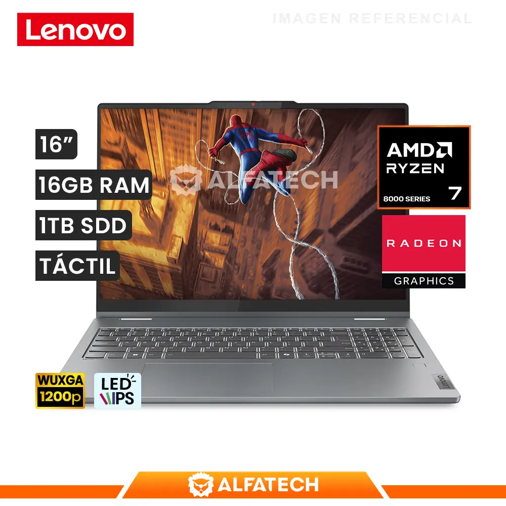 LAPTOP LENOVO IDEAPAD 5 2 EN 1 16AHP9 AMD RYZEN 7 8845HS 16GB RAM 1TB SSD 16 WUXGA IPS TOUCHSCREEN (83DS0056US)
