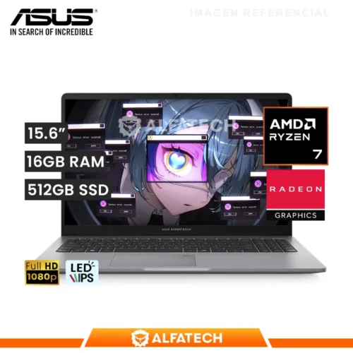 LAPTOP ASUS EXPERTBOOK PM1503CDA-S70276 AMD RYZEN 7 170 16GB RAM 512GB SSD 15.6 FHD IPS (90NX09D1-M00CD0)