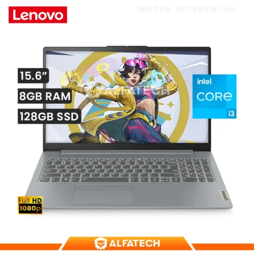 LAPTOP LENOVO IDEAPAD SLIM 3 15IAN8 INTEL CORE I3-N305 8GB RAM 128GB SSD 15.6 FHD (82XB00C2US)