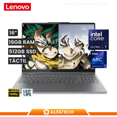 LAPTOP LENOVO YOGA 7I 2-1 16ILL10 INTEL CORE ULTRA 7 256V 16GB RAM 512GB SSD INTEL ARC GRAPHICS 140V 16 WUXGA IPS TOUCHSCREEN (83JT0047US)