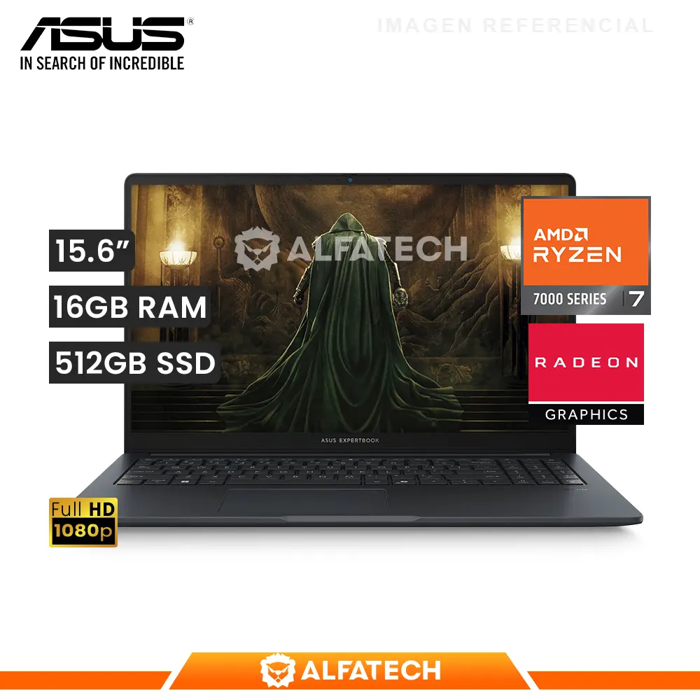 LAPTOP ASUS EXPERTBOOK BM15003CDA-S72310 AMD RYZEN 5 7535U 16GB RAM 512GB SSD 15.6 FHD (90NX0821-M02JE0)