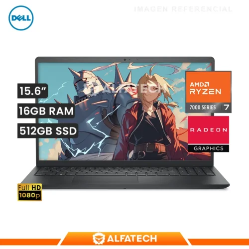 LAPTOP DELL DC15255 AMD RYZEN 7 7730U 16GB RAM 512GB SSD 15.6 FHD (G8MK9)