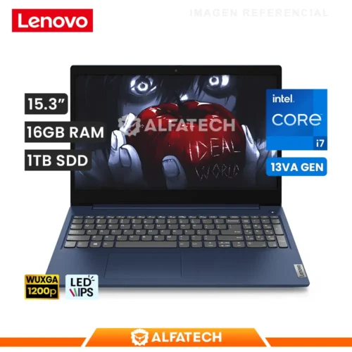LAPTOP LENOVO IDEAPAD SLIM 3 15IRH10 INTEL CORE I7 13620H 16GB RAM 1TB SSD 15.3 WUXGA (83K1016ELM)